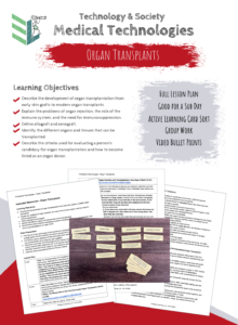 Cover page from curriculum about organ transplants